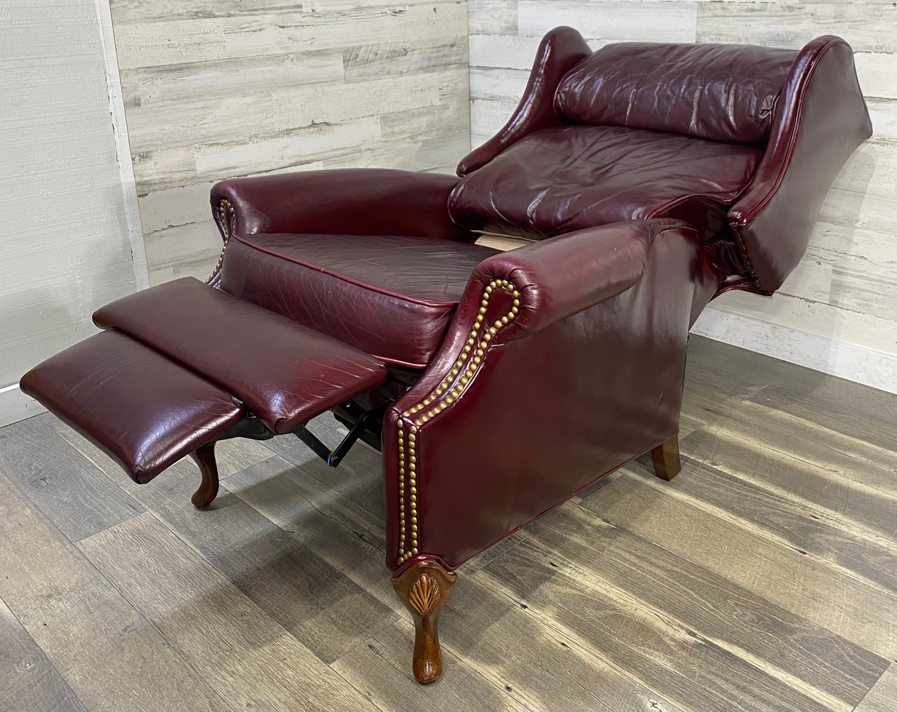 Maroon Leather Flexsteel Recliner